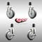 Service Caster 5 Inch 316SS Thermoplastic Rubber Swivel 1-7/8 Inch Stem Caster Brake SCC, 2PK SCC-SS316EX20S514-TPRB-2-TLB-2-178 - alternate 3